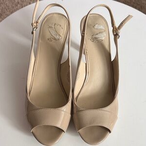 Nine West Nude Slingback Heels